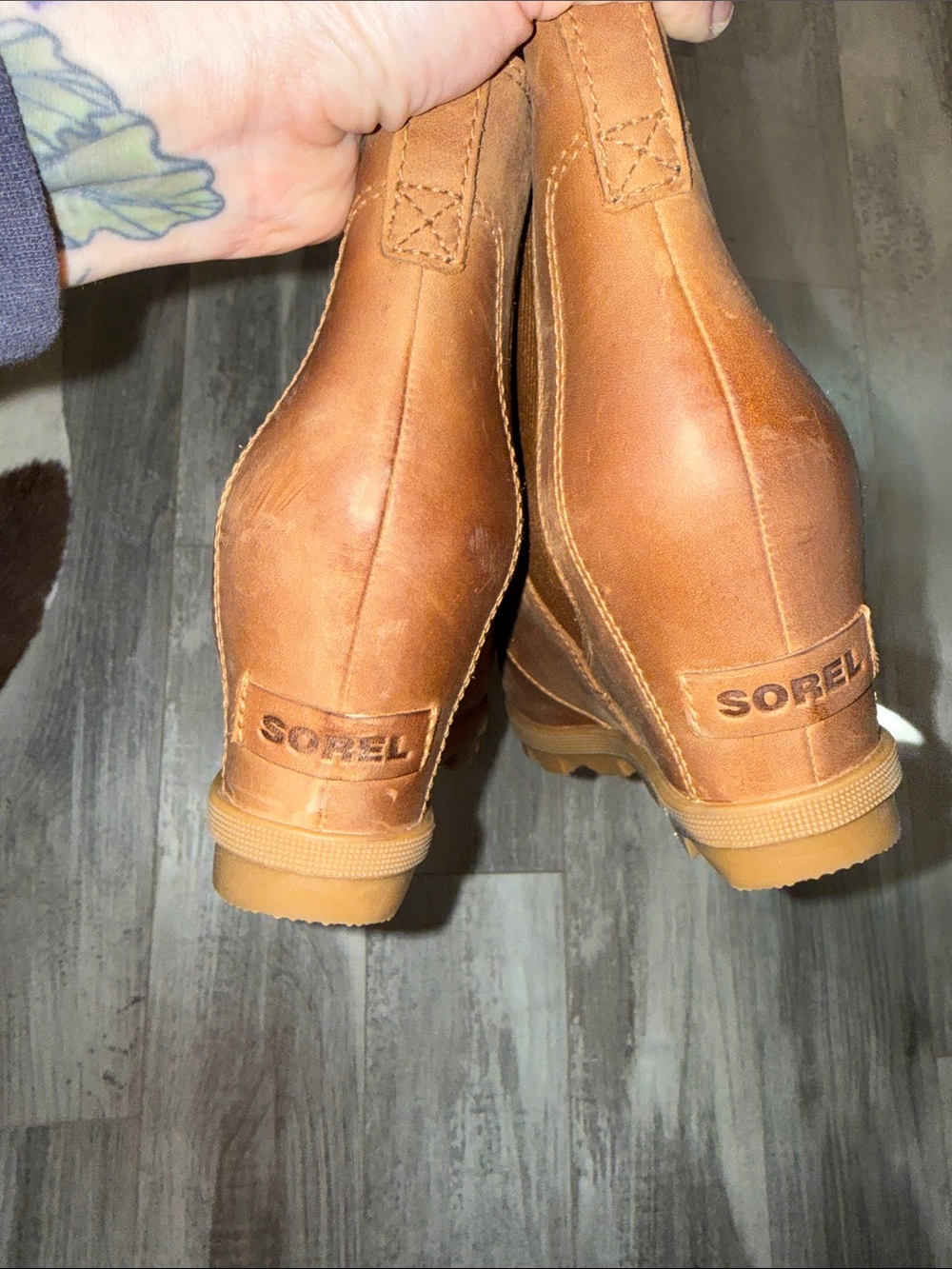 Sorel Brown Chelsea Ankle Boots - Slip-On Leather Booties - Picture 4 of 4